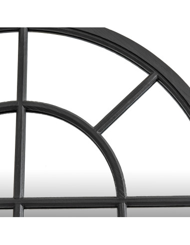 Affordable industrial style furniture Hill Interiors Black Wood Arched Window Mirror 24288 for modern home decor, free shipping