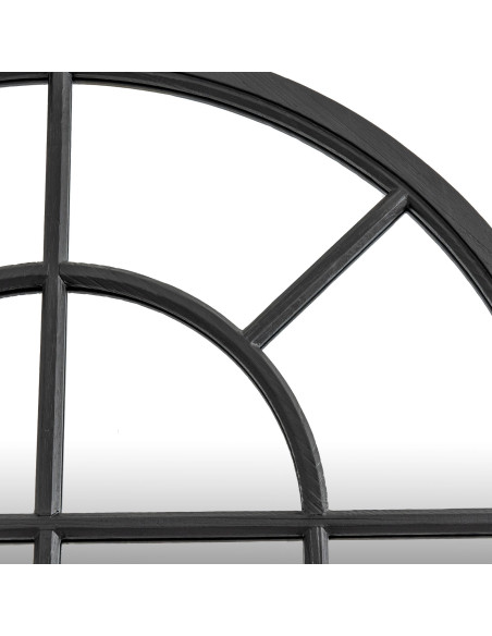 Affordable industrial style furniture Hill Interiors Black Wood Arched Window Mirror 24288 for modern home decor, free shipping