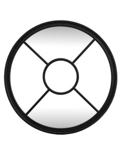 Hill Interiors Black Wood Round Window Mirror 24287 - Authentic Hill Interiors furniture directly from FastDaddy UK. Exclusive
