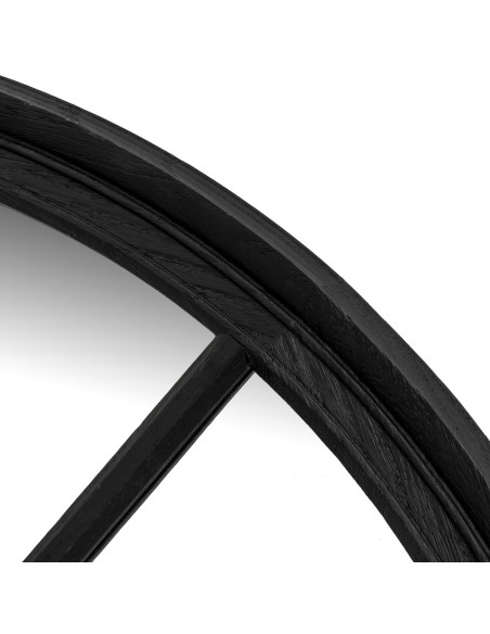 Affordable industrial style furniture Hill Interiors Black Wood Round Window Mirror 24287 for modern home decor, free shipping