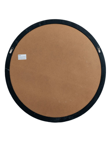 High-quality metal and wood construction of Hill Interiors SKU 24287 Black Wood Round Window Mirror, detailed view for UK custo