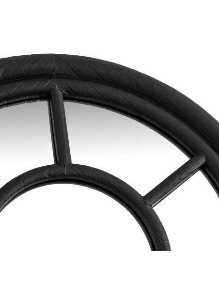 Affordable industrial style furniture Hill Interiors Black Wood Tall Arched Window Mirror 24281 for modern home decor, free shi