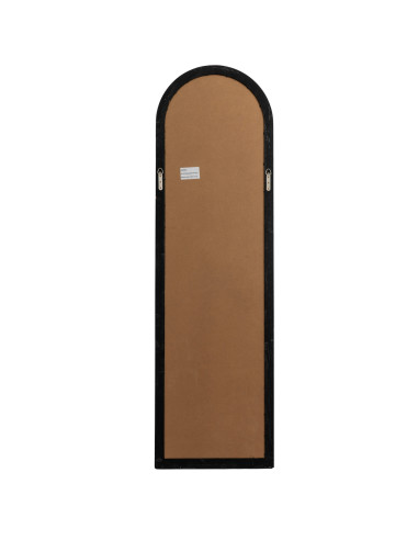 High-quality metal and wood construction of Hill Interiors SKU 24281 Black Wood Tall Arched Window Mirror, detailed view for UK