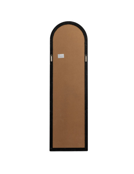 High-quality metal and wood construction of Hill Interiors SKU 24281 Black Wood Tall Arched Window Mirror, detailed view for UK