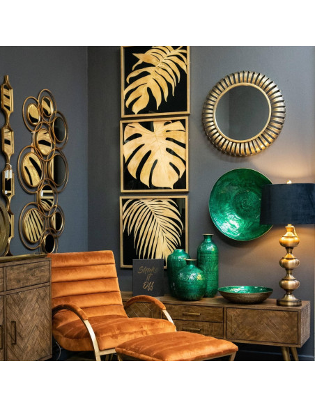 Affordable industrial style furniture Hill Interiors Square Decorative Hanging Collage Mirror In Gold 20805 for modern home dec