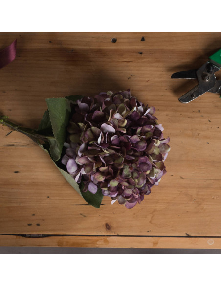 Affordable industrial style furniture Hill Interiors Autumn Burgundy Hydrangea 19066 for modern home decor, free shipping optio