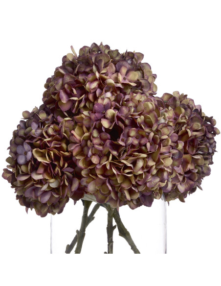 High-quality metal and wood construction of Hill Interiors SKU 19066 Autumn Burgundy Hydrangea, detailed view for UK customers.