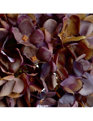 High-quality metal and wood construction of Hill Interiors SKU 19035 Autumn Coffee Hydrangea, detailed view for UK customers.