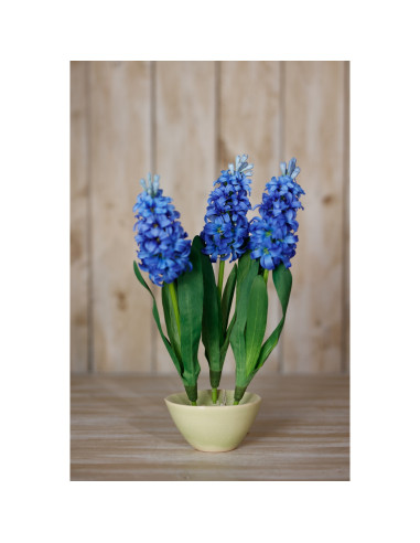 High-quality metal and wood construction of Hill Interiors SKU 23875 Blue Hyacinth Stem, detailed view for UK customers.