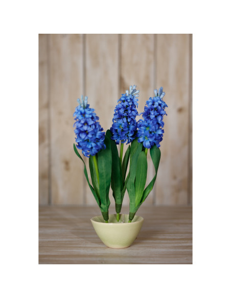 High-quality metal and wood construction of Hill Interiors SKU 23875 Blue Hyacinth Stem, detailed view for UK customers.