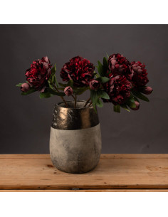 High-quality metal and wood construction of Hill Interiors SKU 19739 Burgundy Peony Rose, detailed view for UK customers. 2