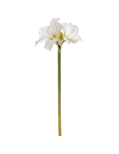 High-quality metal and wood construction of Hill Interiors SKU 17624 Classic White Amaryllis Flower, detailed view for UK custo