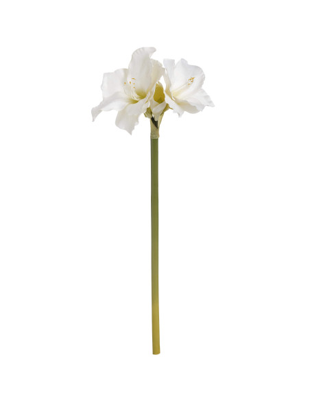 High-quality metal and wood construction of Hill Interiors SKU 17624 Classic White Amaryllis Flower, detailed view for UK custo