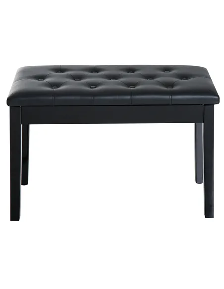 HOMCOM PU Leather Upholstered Piano Stool Makeup Stool Bench Dressing Table Seat with Storage 76x36x50cm, Black