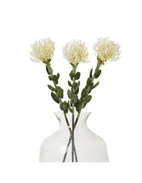 Affordable industrial style furniture Hill Interiors Cream Pincushion Protea Spray 23837 for modern home decor, free shipping o