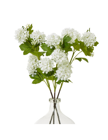 Affordable industrial style furniture Hill Interiors Cream Snowball Viburnum Spray 23833 for modern home decor, free shipping o