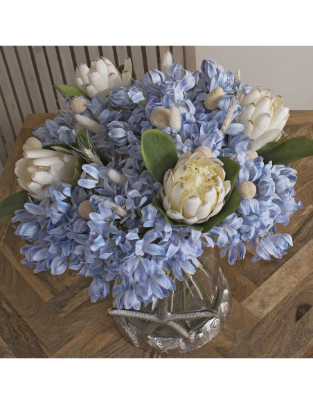 High-quality metal and wood construction of Hill Interiors SKU 21690 Dried White Bunny Tail Bunch Of 60, detailed view for UK c