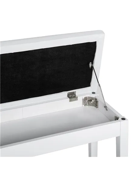 HOMCOM PU Leather Upholstered Piano Stool Makeup Stool Bench Dressing Table Seat with Storage 76x36x50cm, White