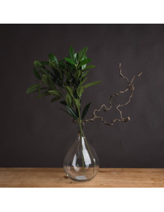 High-quality metal and wood construction of Hill Interiors SKU 18958 Faux Bay Leaf Spray, detailed view for UK customers. 2