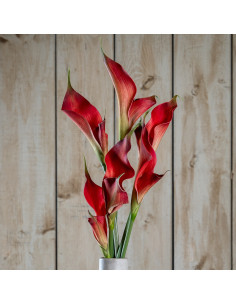 High-quality metal and wood construction of Hill Interiors SKU 24407 Fireball Calla Lily, detailed view for UK customers. 2