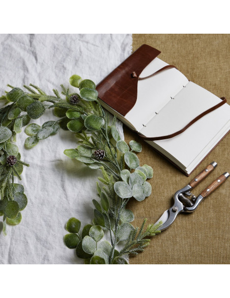 Full dimensions and specifications of Hill Interiors Frosted Pine And Eucalyptus Garland 22749: Height 180.00cm, Width 12.00cm,