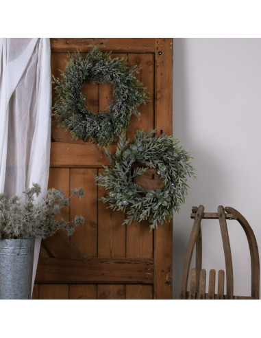 Affordable industrial style furniture Hill Interiors Frosted Pine Wreath With Pinecones 22747 for modern home decor, free shipp