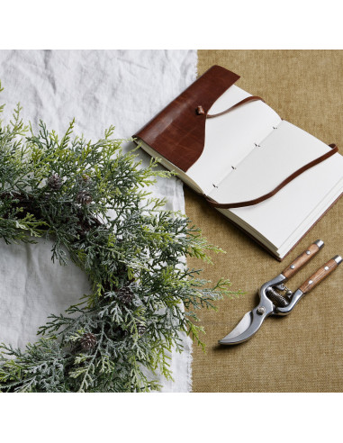 Full dimensions and specifications of Hill Interiors Frosted Pine Wreath With Pinecones 22747: Height 55.00cm, Width 55.00cm, p