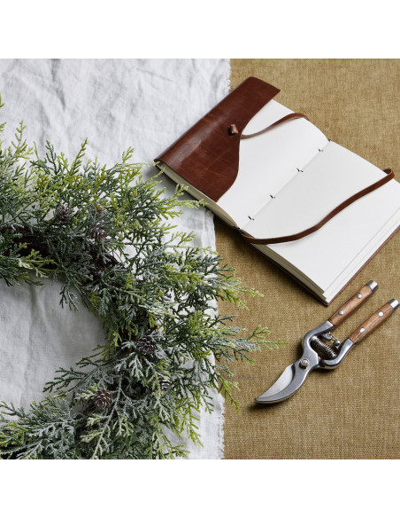 Full dimensions and specifications of Hill Interiors Frosted Pine Wreath With Pinecones 22747: Height 55.00cm, Width 55.00cm, p