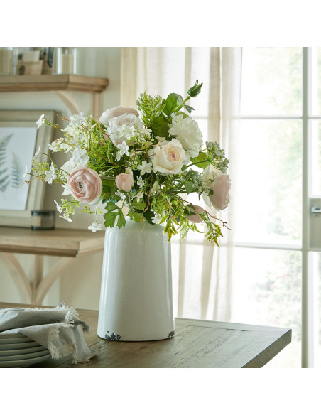 High-quality metal and wood construction of Hill Interiors SKU 22616 Italian White Bellflower, detailed view for UK customers.