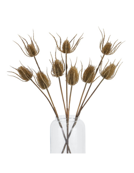 High-quality metal and wood construction of Hill Interiors SKU 22734 Large Brown Triple Teasle Stem, detailed view for UK custo