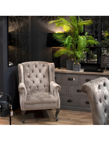 High-quality metal and wood construction of Hill Interiors SKU 21239 Large Paradise Potted Palm, detailed view for UK customers