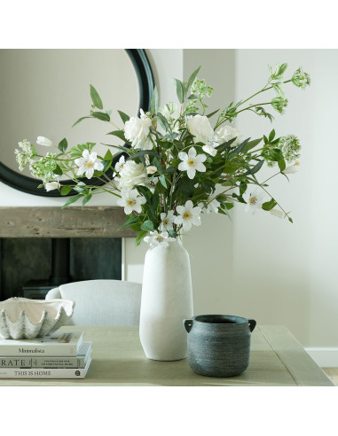 High-quality metal and wood construction of Hill Interiors SKU 20483 Large White Garden Rose, detailed view for UK customers.