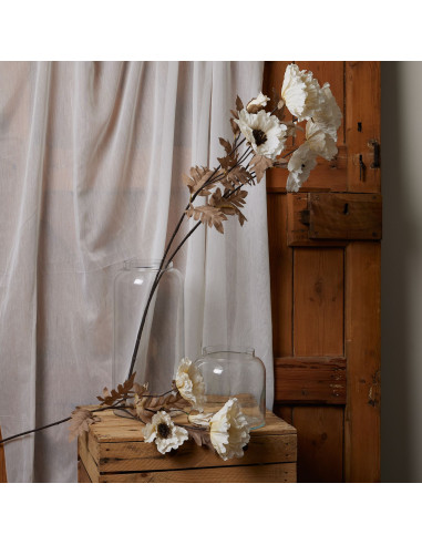 Affordable industrial style furniture Hill Interiors Large White Poppy Stem 22727 for modern home decor, free shipping options