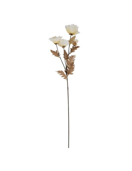 High-quality metal and wood construction of Hill Interiors SKU 22727 Large White Poppy Stem, detailed view for UK customers.