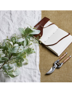 High-quality metal and wood construction of Hill Interiors SKU 22724 Large Winter Sprig With Lambs Ear And Wax Flower, detailed 2