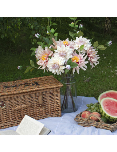 Full dimensions and specifications of Hill Interiors Lush Pink Dahlia 20528: Height 70.00cm, Width 18.00cm, perfect for your li