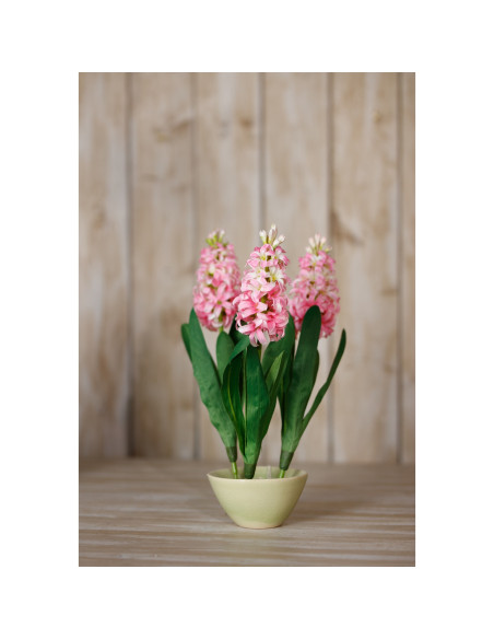 High-quality metal and wood construction of Hill Interiors SKU 23877 Pink Hyacinth Stem, detailed view for UK customers.