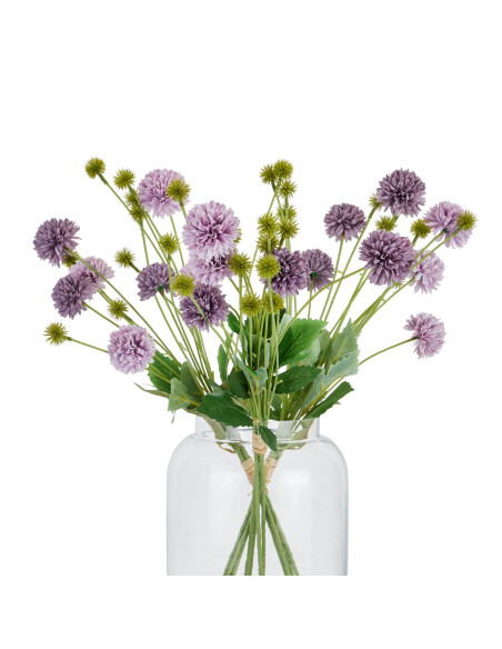High-quality metal and wood construction of Hill Interiors SKU 22721 Purple Chrysanthemum Bouquet, detailed view for UK custome