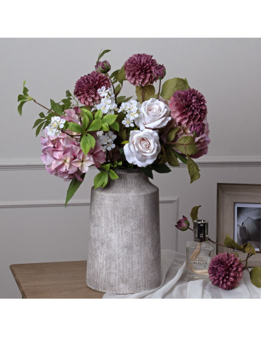 High-quality metal and wood construction of Hill Interiors SKU 21063 Shabby Pink Single Hydrangea, detailed view for UK custome