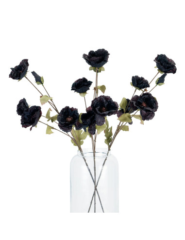 High-quality metal and wood construction of Hill Interiors SKU 22732 Tall Black Poppy Stem, detailed view for UK customers.