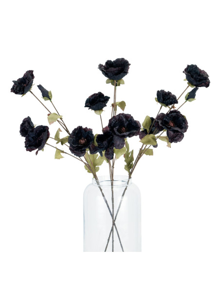 High-quality metal and wood construction of Hill Interiors SKU 22732 Tall Black Poppy Stem, detailed view for UK customers.