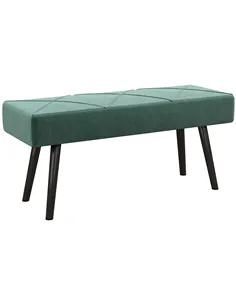HOMCOM End of Bed Bench with X-Shape Design and Steel Legs, Upholstered Hallway Bench for Bedroom, Green