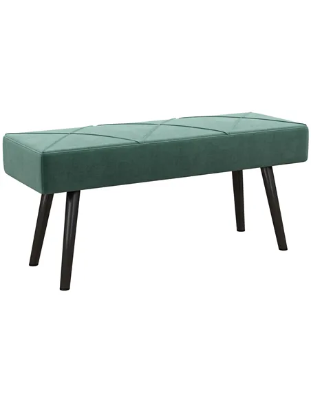 HOMCOM End of Bed Bench with X-Shape Design and Steel Legs, Upholstered Hallway Bench for Bedroom, Green