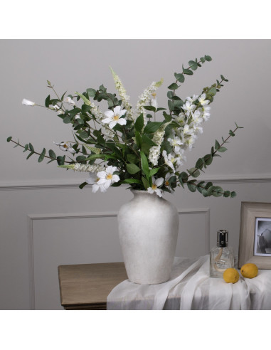 High-quality metal and wood construction of Hill Interiors SKU 22209 Tall White Delphinium Stem, detailed view for UK customers