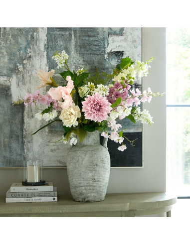 High-quality metal and wood construction of Hill Interiors SKU 23407 The Natural Garden Collection Pale Pink Fringed Iris, deta