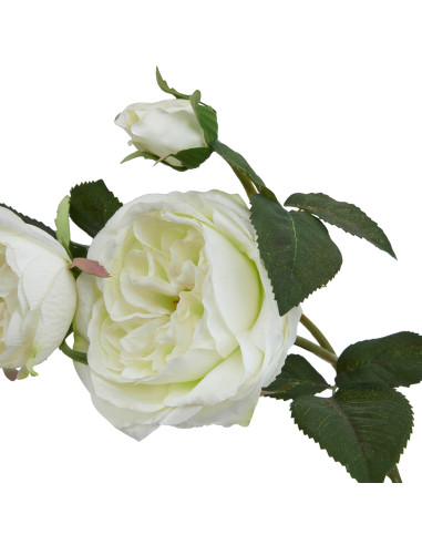 High-quality metal and wood construction of Hill Interiors SKU 23396 The Natural Garden Collection White Charity Rose, detailed