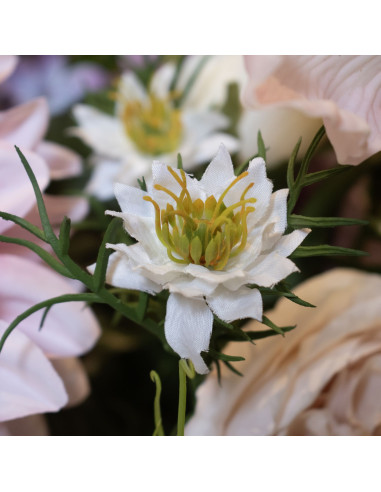 High-quality metal and wood construction of Hill Interiors SKU 23422 The Natural Garden Collection White Nigella Love In A Mist