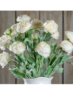 Affordable industrial style furniture Hill Interiors The Natural Garden Collection White Ranunculus 23392 for modern home decor 2