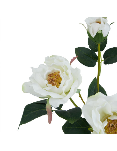 High-quality metal and wood construction of Hill Interiors SKU 23398 The Natural Garden Collection White Tea Rose, detailed vie