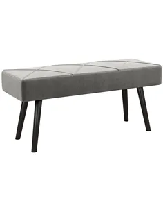 HOMCOM End of Bed Bench with X-Shape Design and Steel Legs, Upholstered Hallway Bench for Bedroom, Grey